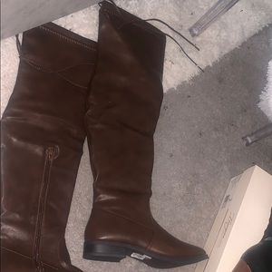 Brown over the knee boots